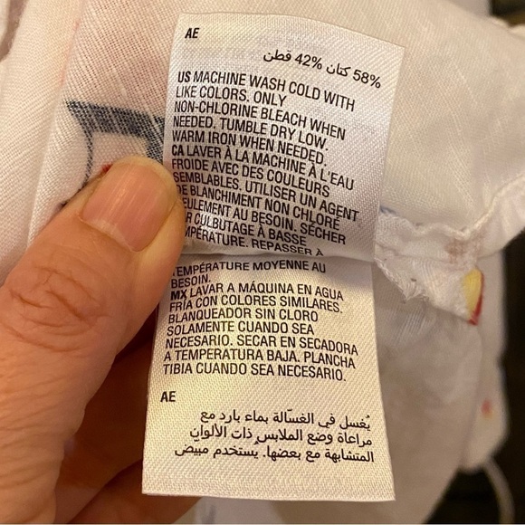 CHARTER CLUB Women Mariner Graphic Linen Blend Button Long Sleeve Shirt-Large - Picture 8 of 9